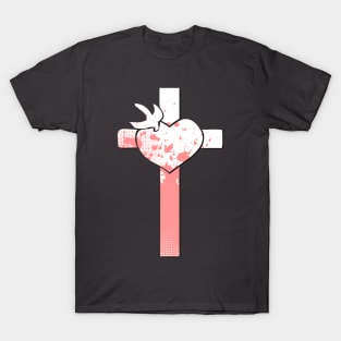 Pink and White Cross T-Shirt